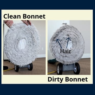 Clean bonnet and dirty bonnet side by side