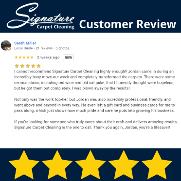A review of our professional carpet cleaning services from a client A review of our professional carpet cleaning services from a client