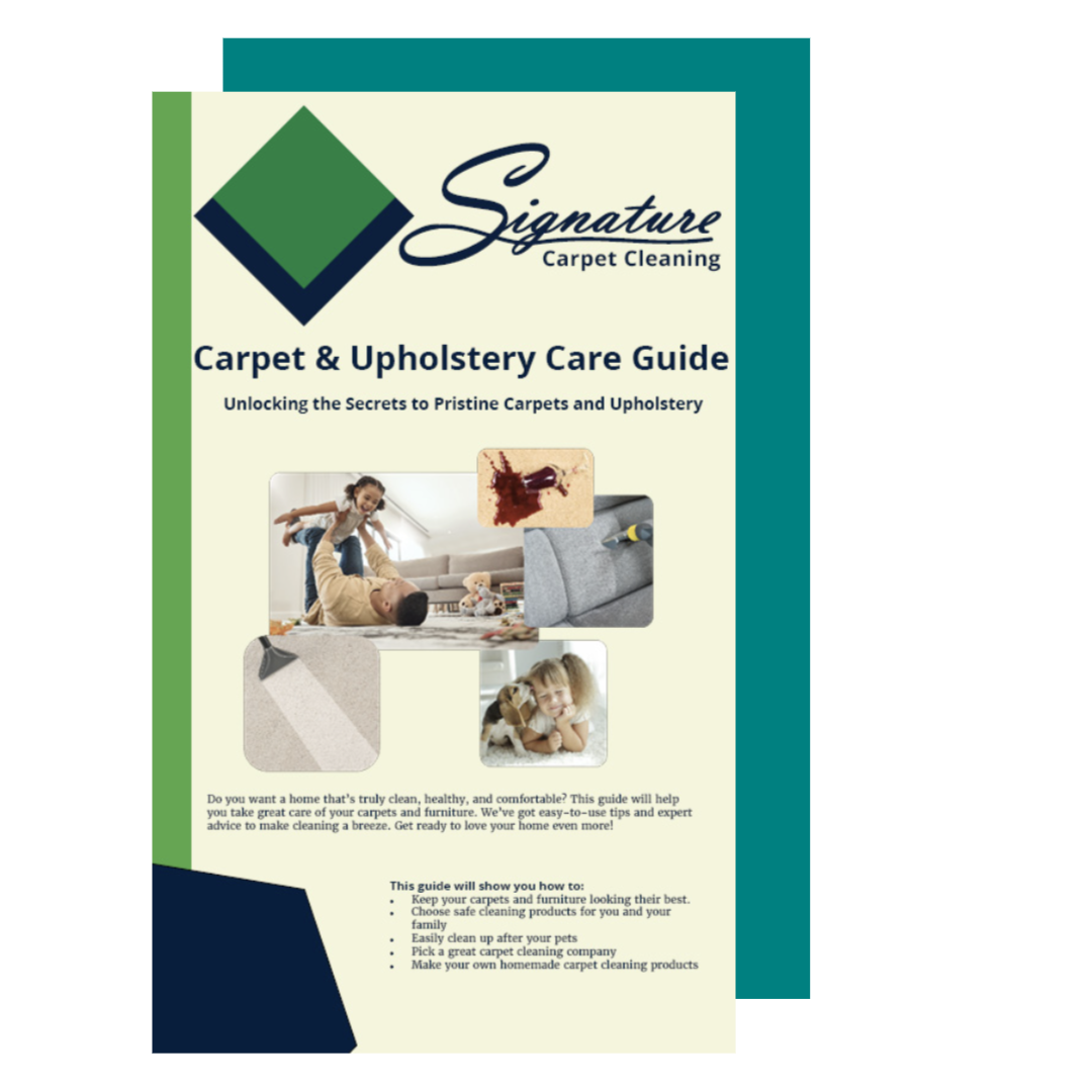 Image of the first page of the Signature Carpet Cleaning Care Guide