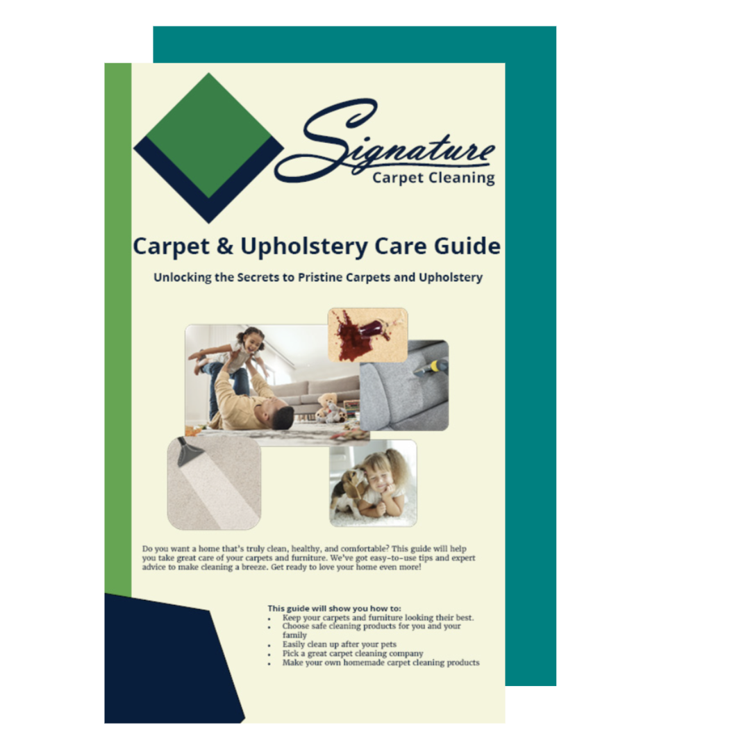 Image of the first page of the Signature Carpet Cleaning Care Guide