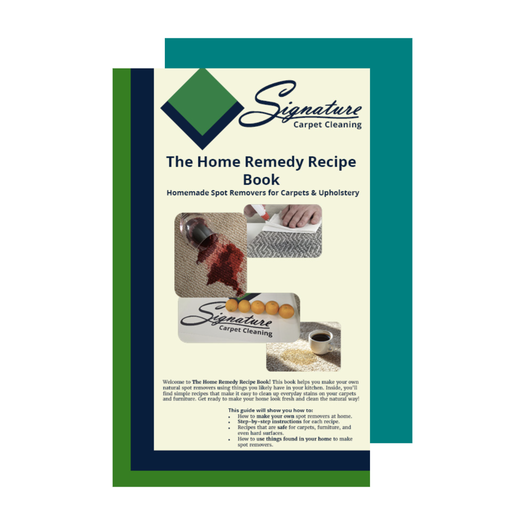 An image of the first page of the Signature Carpet Cleaning Home Remedy Recipe Book