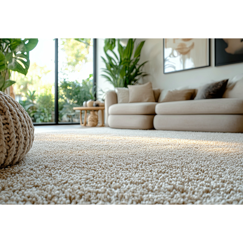 Bright and clean carpeted living room Bright and clean carpeted living room